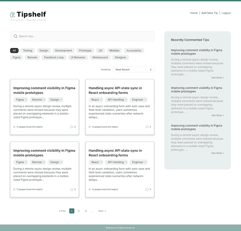 Tipshelf – Internal Knowledge Sharing Tool
